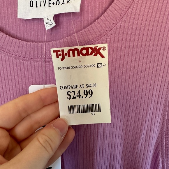 NWT Olive + Oak Lilac MIDI Dress with side cutout SIZE L - Picture 7 of 7